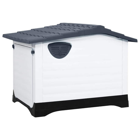 VidaXL Hundehütte grau 90,5x68x66 cm Polypropylen
