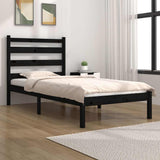 Vidaxl bedframe massief grenenhout zwart 75x190 cm