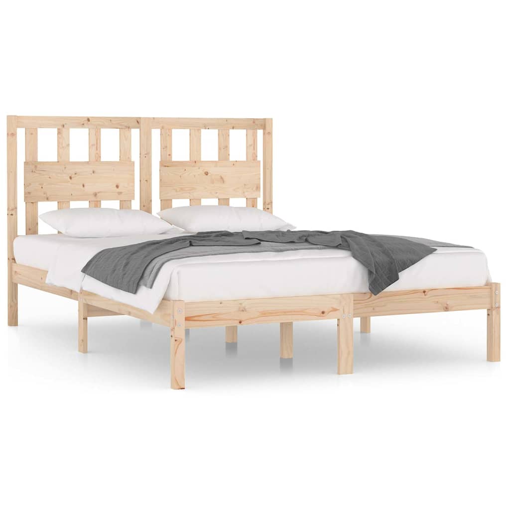 Vidaxl bedframe massief grenenhout 135x190 cm