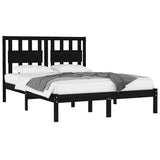 Vidaxl bedframe massief grenenhout zwart 140x190 cm