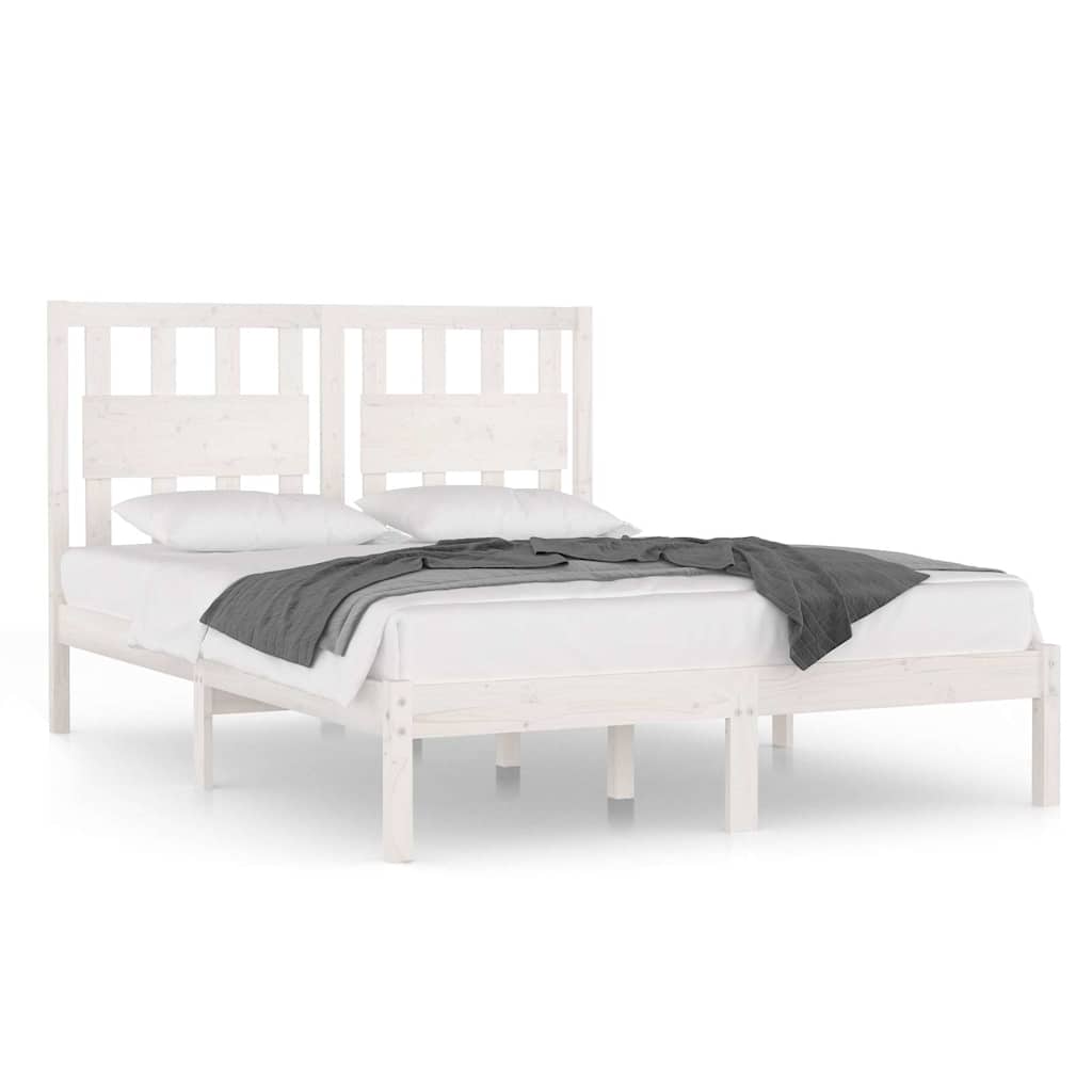Vidaxl bedframe massief grenenhout wit 120x200 cm