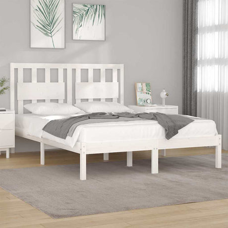 Vidaxl bedframe massief grenenhout wit 120x200 cm