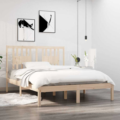 Vidaxl bedframe massief hout 135x190 cm
