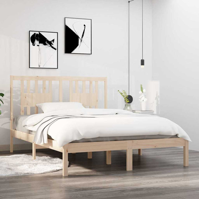 Vidaxl bedframe massief hout 135x190 cm