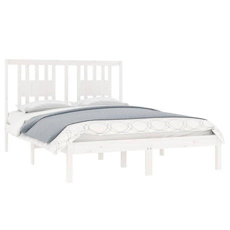 Vidaxl bedframe massief grenenhout wit 140x190 cm