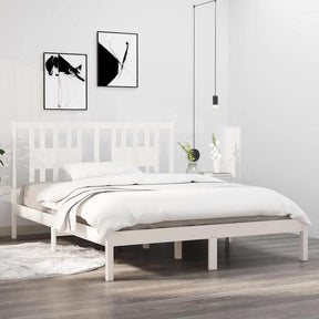 Vidaxl bedframe massief grenenhout wit 140x200 cm