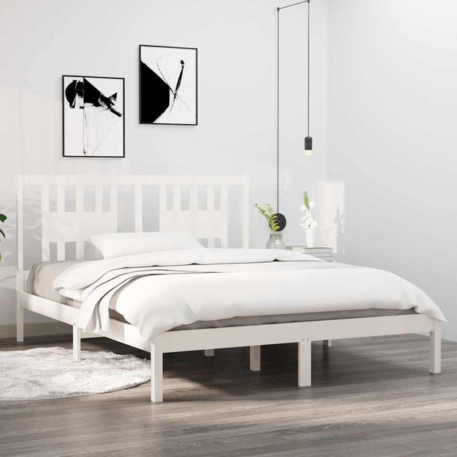Vidaxl bedframe massief grenenhout wit 140x200 cm