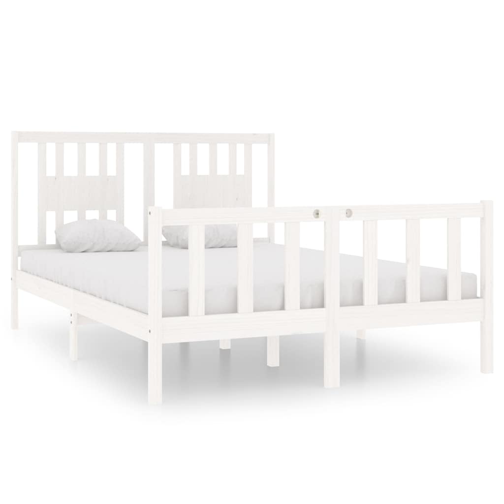 Vidaxl bedframe massief hout wit 140x190 cm
