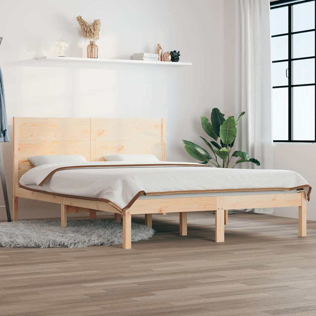 Vidaxl bedframe massief hout 135x190 cm