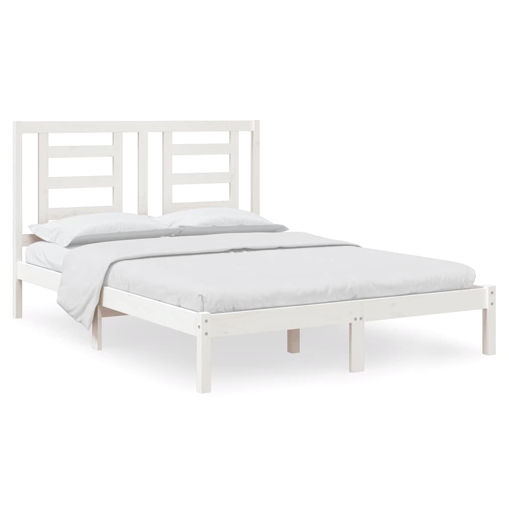 Vidaxl bedframe zonder matras massief grenenhout wit 140x190 cm