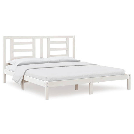 Vidaxl bedframe massief hout wit 180x200 cm