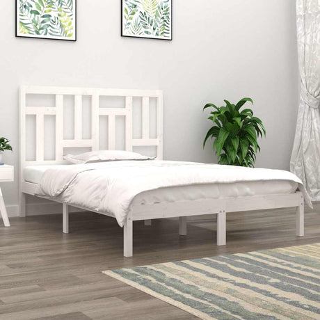 Vidaxl bedframe zonder matras massief grenenhout wit 140x190 cm