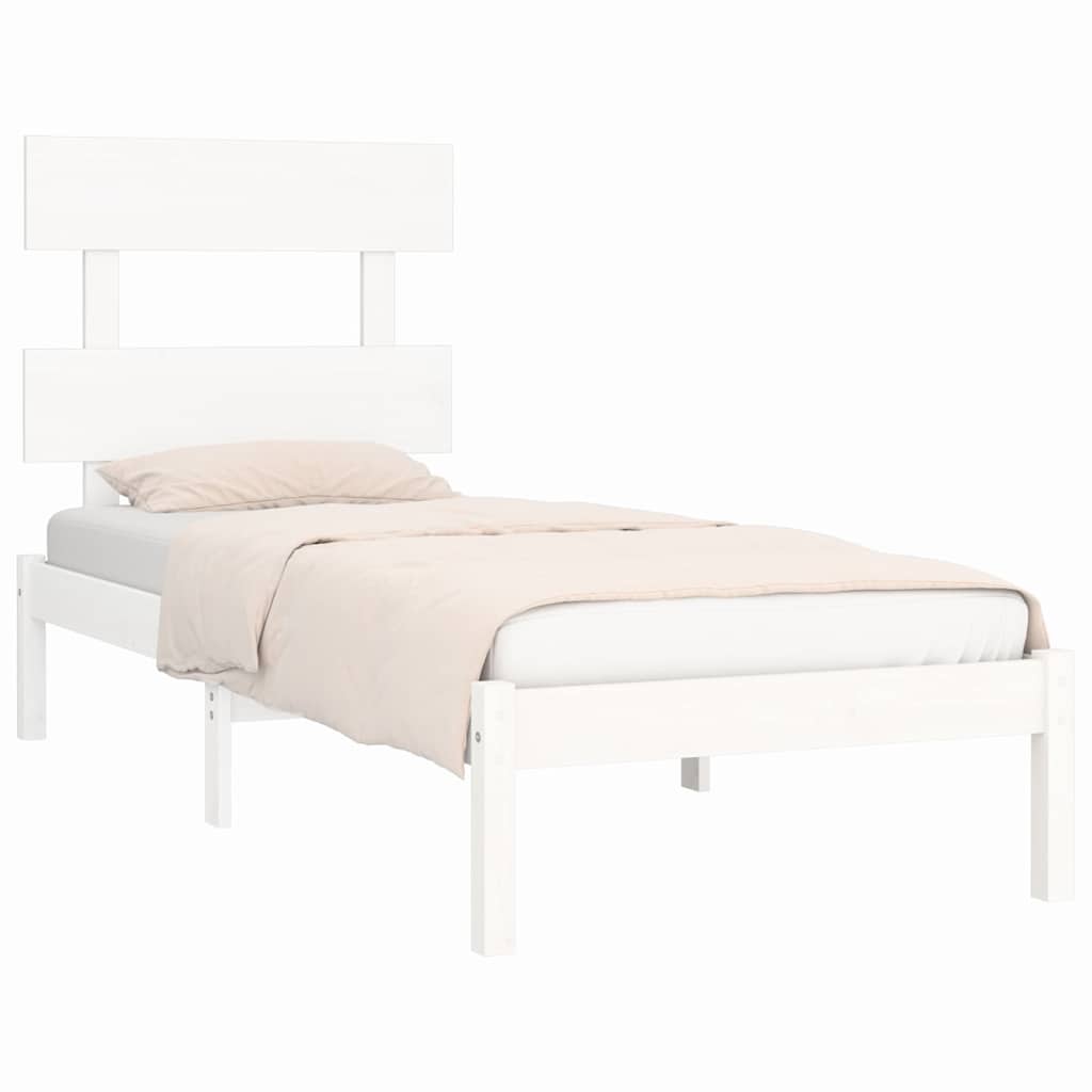 Vidaxl bedframe massief hout wit 90x200 cm