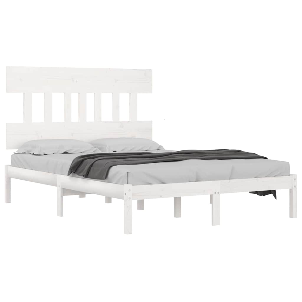 Vidaxl bedframe massief hout wit 140x190 cm