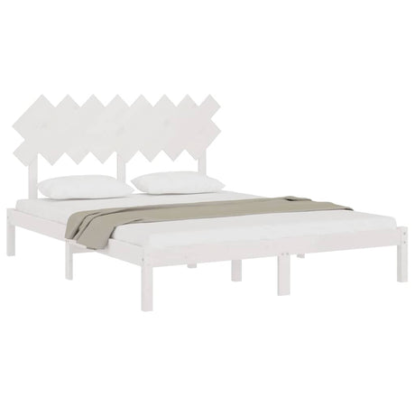 Vidaxl bedframe massief hout wit 160x200 cm