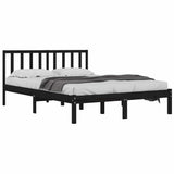 Vidaxl bedframe massief grenenhout zwart 200x200 cm