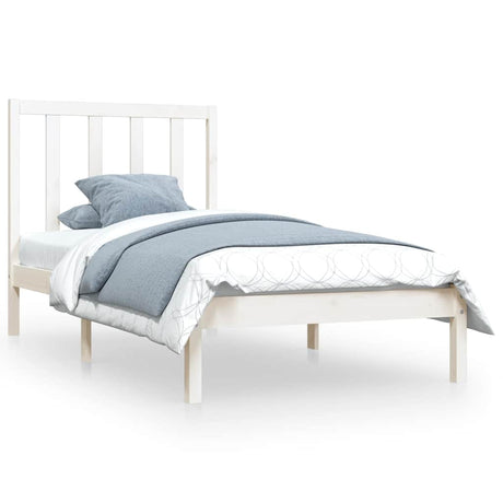 Vidaxl bedframe massief grenenhout wit 75x190 cm