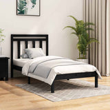 Vidaxl bedframe massief hout zwart 75x190 cm
