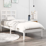 Vidaxl bedframe massief hout wit 75x190 cm