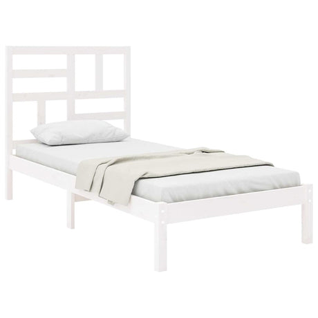 Vidaxl bedframe massief hout wit 75x190 cm