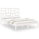 Vidaxl bedframe massief hout wit 140x190 cm