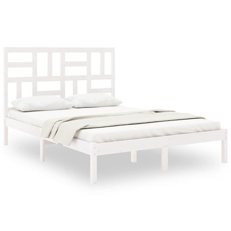 Vidaxl bedframe massief hout wit 120x200 cm