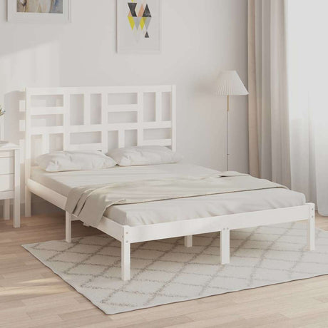 Vidaxl bedframe massief hout wit 120x200 cm