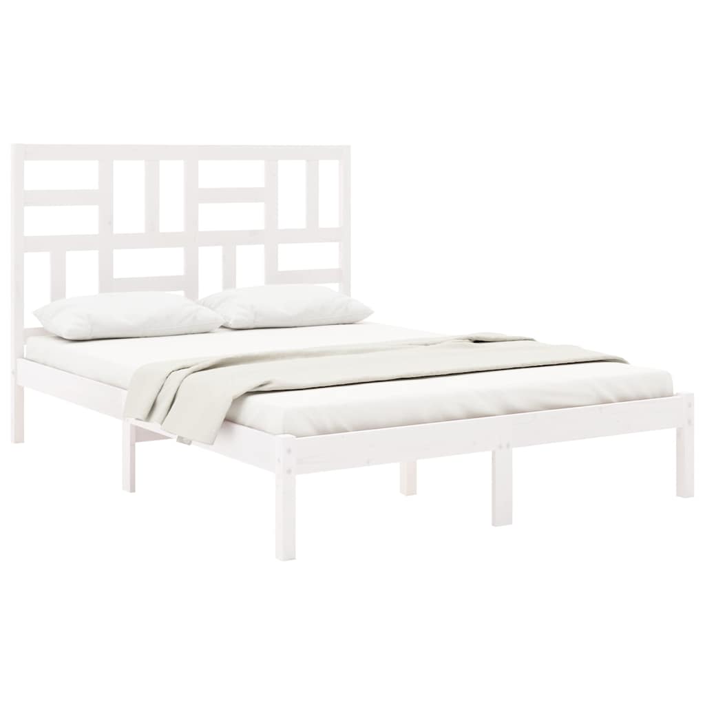 Vidaxl bedframe massief hout wit 140x200 cm
