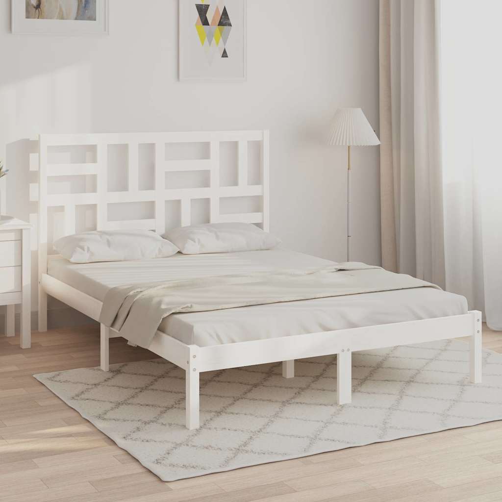 Vidaxl bedframe massief hout wit 160x200 cm