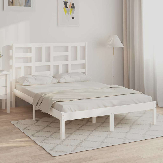 Vidaxl bedframe massief hout wit 160x200 cm