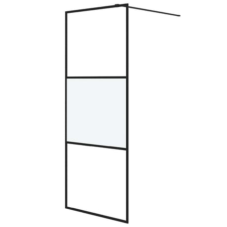 Vidaxl Walk-in Duschwand 80x195 cm Halbmat ESG Glass Schwarz