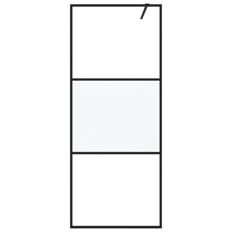 Vidaxl Walk-in Duschwand 80x195 cm Halbmat ESG Glass Schwarz