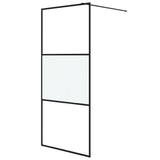 Vidaxl Walk-in Duschwand 90x195 cm Halbmat ESG Glass Schwarz
