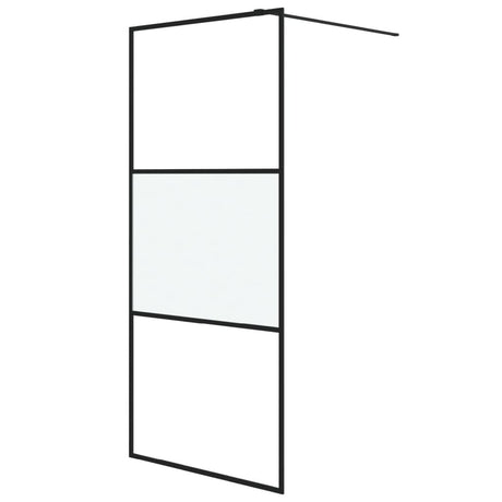 Vidaxx begehbare Duschabtrennung 90x195 cm halbmattes ESG-Glas schwarz