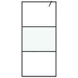 Vidaxl Walk-in Duschwand 90x195 cm Halbmat ESG Glass Schwarz