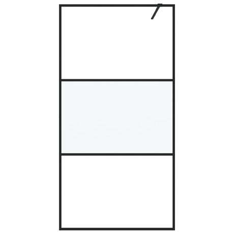 Vidaxl Walk-in Duschwand 100x195 cm Halfmat ESG Glass Schwarz