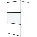 Vidaxl Walk-in Duschwand 115x195 cm Halfmat ESG-Glas Schwarz