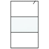 Vidaxl Walk-in Duschwand 115x195 cm Halfmat ESG-Glas Schwarz