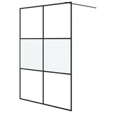 Vidaxl begehete Duschwand 140x195 cm Halbmat ESG Glass Schwarz