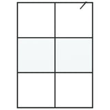 Vidaxl begehete Duschwand 140x195 cm Halbmat ESG Glass Schwarz