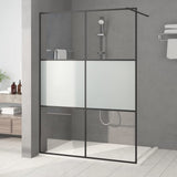 Vidaxl begehete Duschwand 140x195 cm Halbmat ESG Glass Schwarz