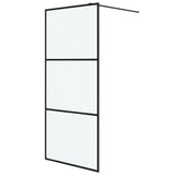 Vidaxl Walk-in Duschwand 90x195 cm MAT ESG Glass Schwarz