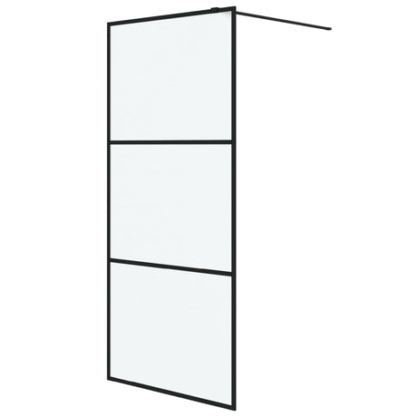 Vidaxl Walk-in Duschwand 90x195 cm MAT ESG Glass Schwarz