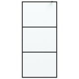 Vidaxl Walk-in Duschwand 90x195 cm MAT ESG Glass Schwarz