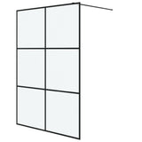 Vidaxl begehete Duschwand 140x195 cm MAT ESG Glass Schwarz