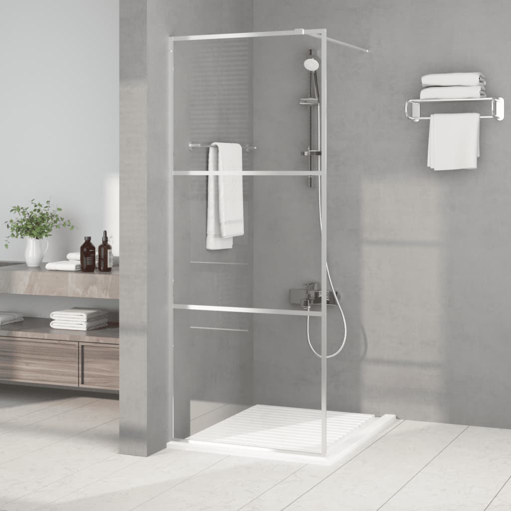 Vidaxl begehete Duschwand 80x195 cm transparentes ESG-Glas Silber gefärbt