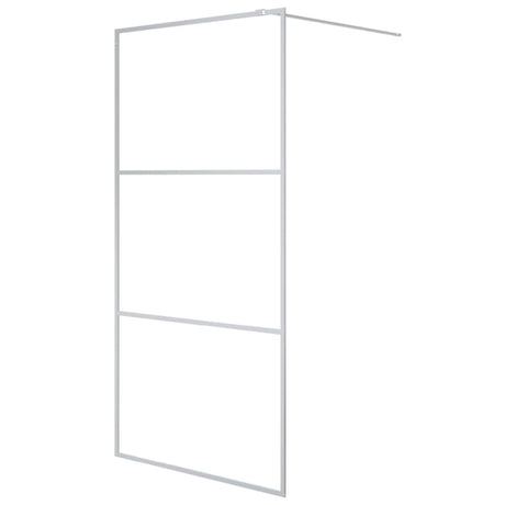Vidaxl begehete Duschwand 100x195 cm transparentes ESG-Glas Silber gefärbt