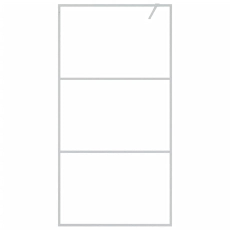 Vidaxl begehete Duschwand 100x195 cm transparentes ESG-Glas Silber gefärbt