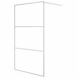 Vidaxl begehete Duschwand 115x195 cm transparentes ESG-Glas Silber gefärbt