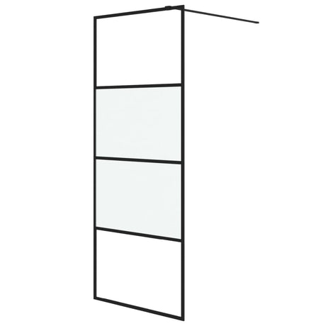 Vidaxl Walk-in Duschwand 80x195 cm Halbmat ESG Glass Schwarz